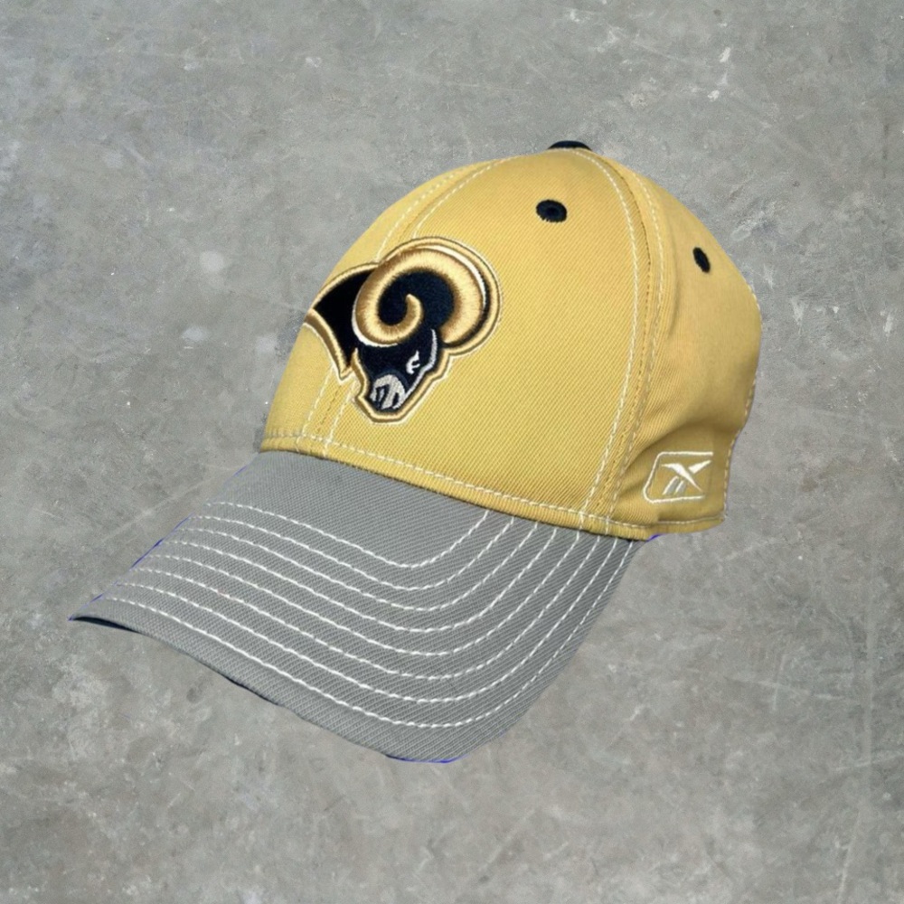 ☀️ Reebok St. Louis Rams NFL Football Dad Gold/Gray Y2K Vintage